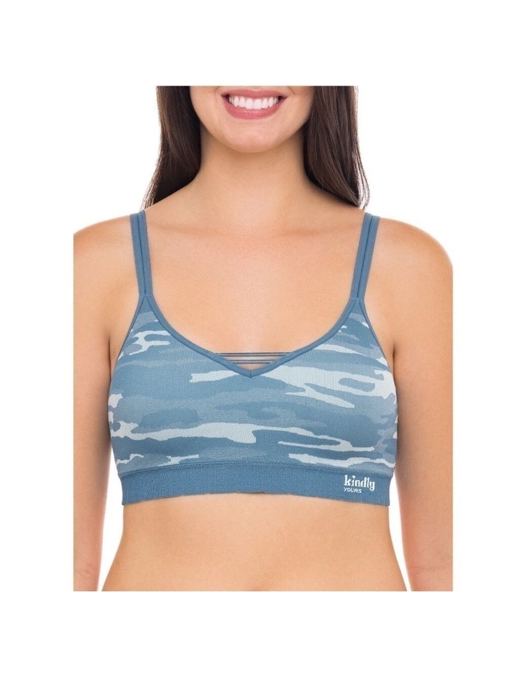 Kindly Yours Sustainable caged front triangle bralette size large Camo print - Picture 1 of 15